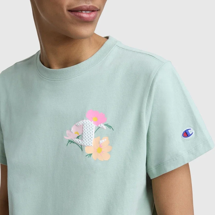Floral Mesh "C" Graphic T-paidat, C Logo