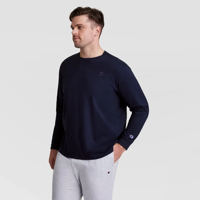 Klassinen pitkähihainen T-paita, brodeerattu C Logo – Big & Tall