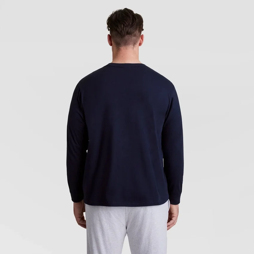 Klassinen pitkähihainen T-paita, brodeerattu C Logo – Big & Tall
