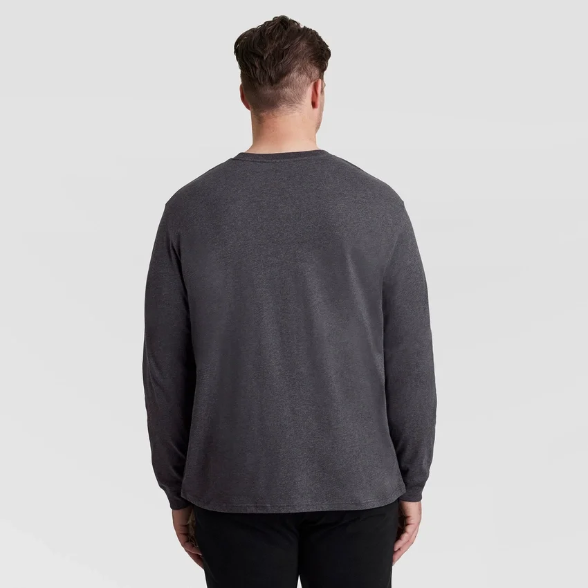 Klassinen pitkähihainen T-paita, brodeerattu C Logo – Big & Tall