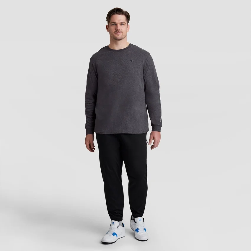 Klassinen pitkähihainen T-paita, brodeerattu C Logo – Big & Tall