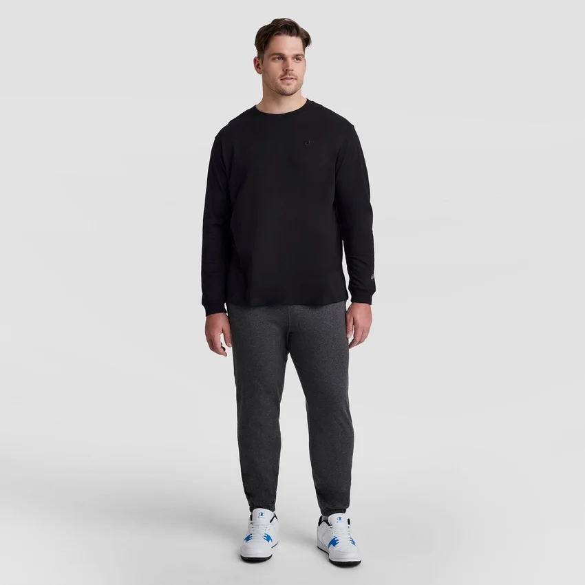 Klassinen pitkähihainen T-paita, brodeerattu C Logo – Big & Tall